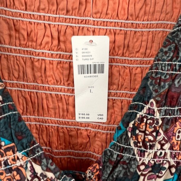 Anthropologie The Peregrine Midi Dress Size L Smocked Ruffle Cotton Tiered - Picture 11 of 14